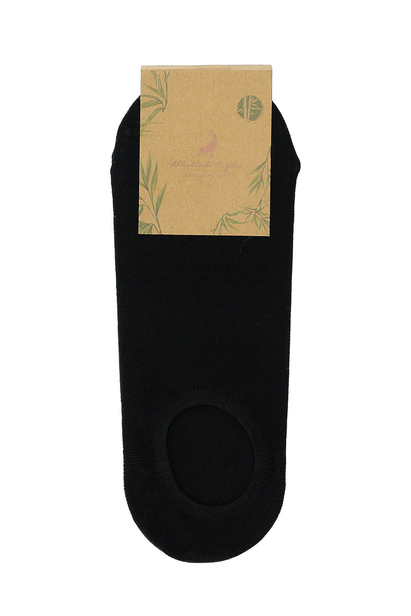 Siyah 2'li Düz Bambu Karışımlı Loafer Çorap Seti