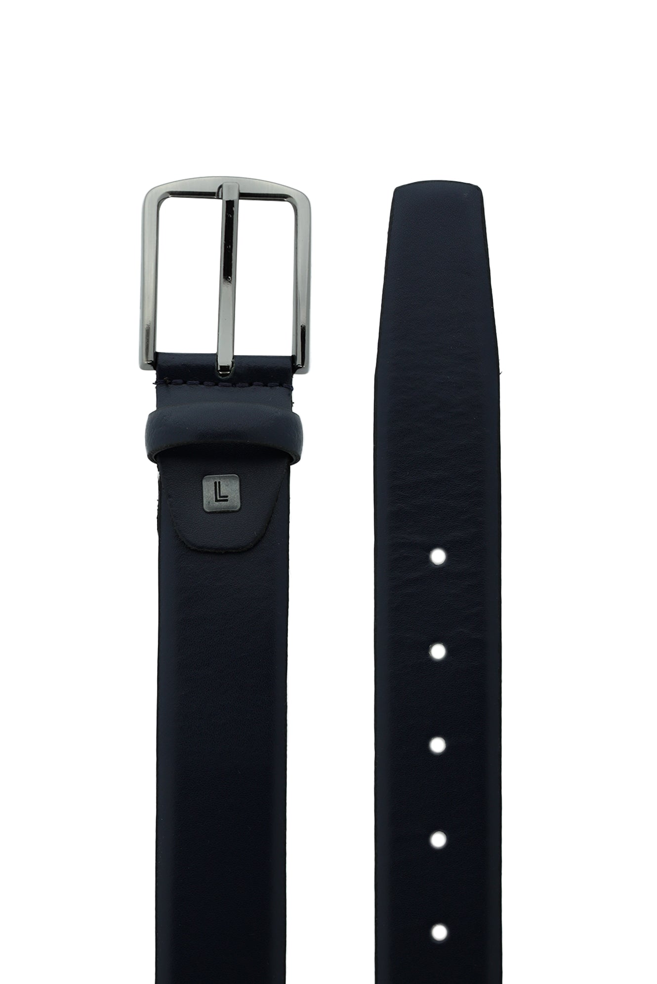 Koyu Lacivert Düz Deri Battal Kemer