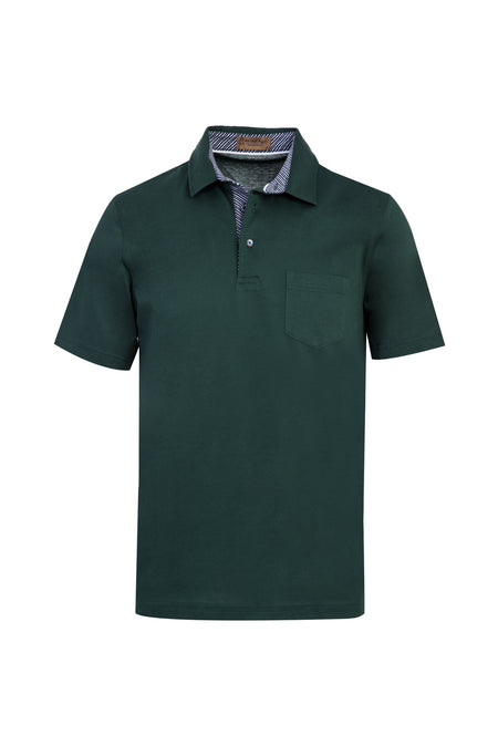 Zümrüt Yeşili Polo Yaka Regular Fit Merserize Pamuk T-shirt