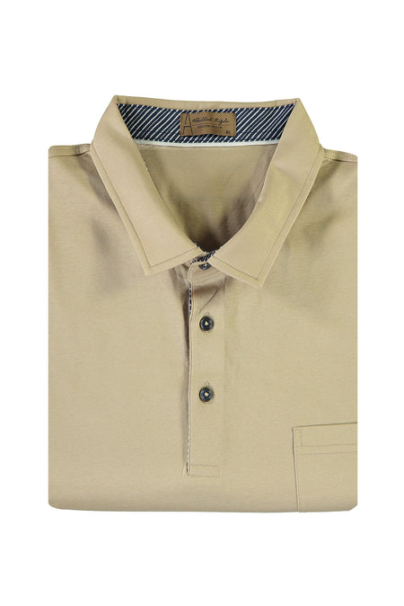Açık Camel Büyük Beden Polo Yaka T-shirt