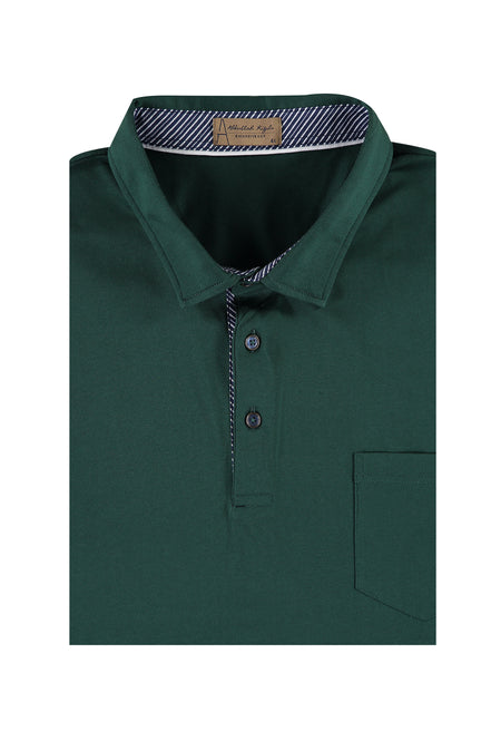 Zümrüt Yeşili Büyük Beden Polo Yaka Pamuk T-shirt