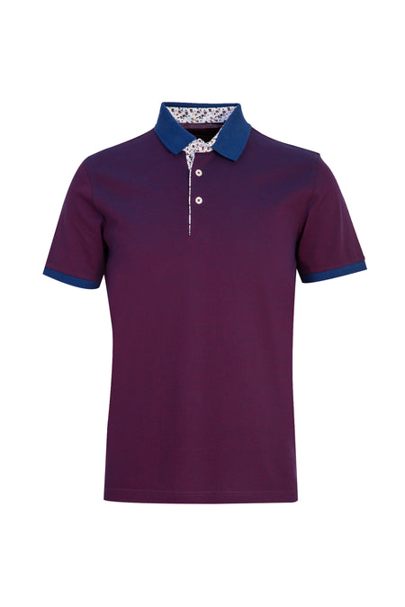 Kırmızı Polo Yaka Regular Fit Merserize Pamuk T-shirt