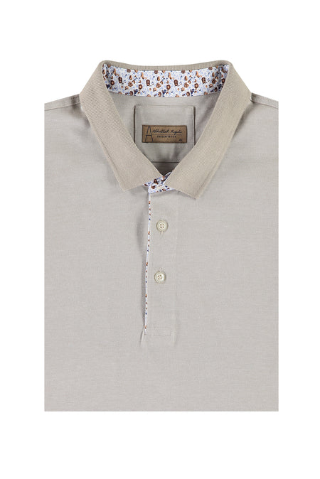 Açık Camel Büyük Beden Polo Yaka T-shirt