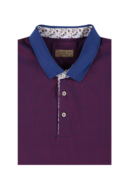 Kırmızı Büyük Beden Polo Yaka Pamuk T-shirt