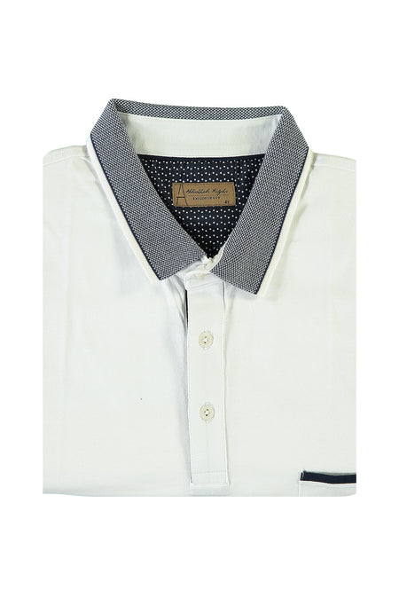 Beyaz Büyük Beden Polo Yaka T-shirt