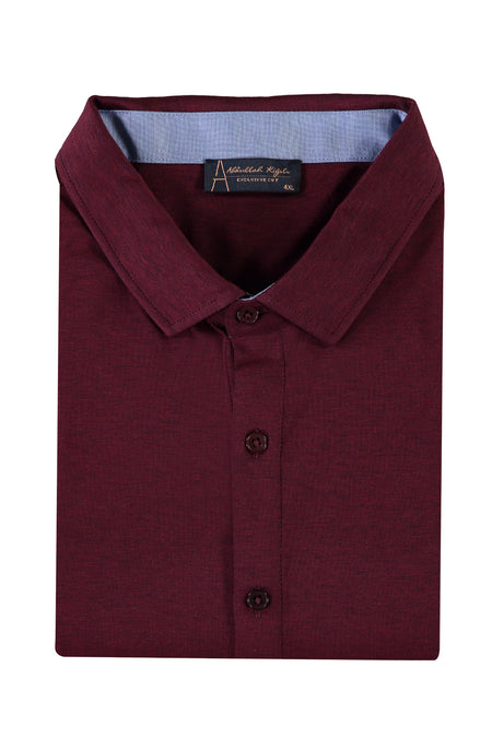 Koyu Bordo Büyük Beden Polo Yaka Gömlek Model T-shirt