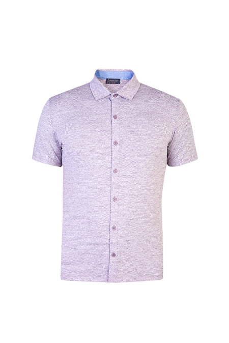 Mürdüm Yarım İtalyan Yaka Gömlek T-shirt