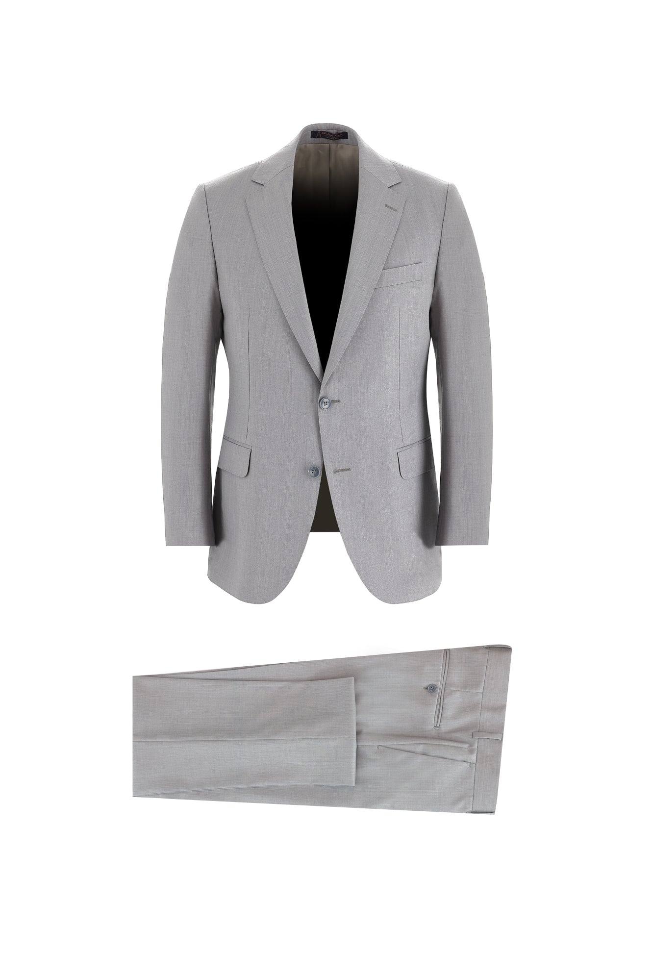 Açık Gri Regular Fit Yünlü Klasik Takım Elbise