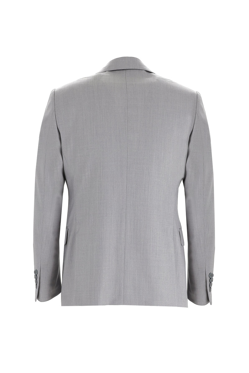 Açık Gri Regular Fit Yünlü Klasik Takım Elbise