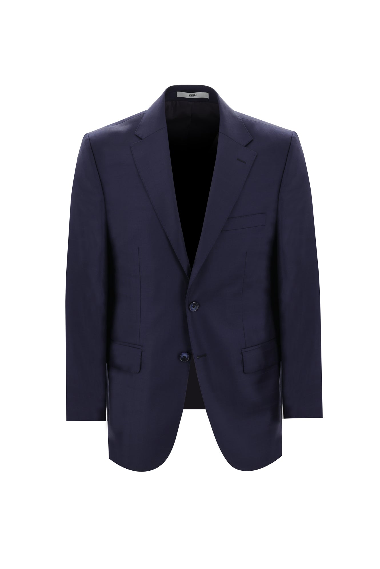 Orta Lacivert Relaxed Fit Rahat Kesim Yünlü Klasik Desenli Takım Elbise