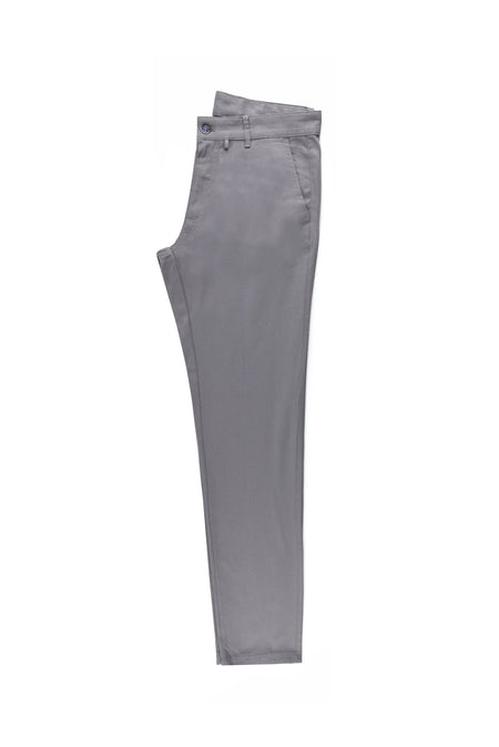 Orta Gri Regular Fit Likralı Kanvas / Chino Pantolon
