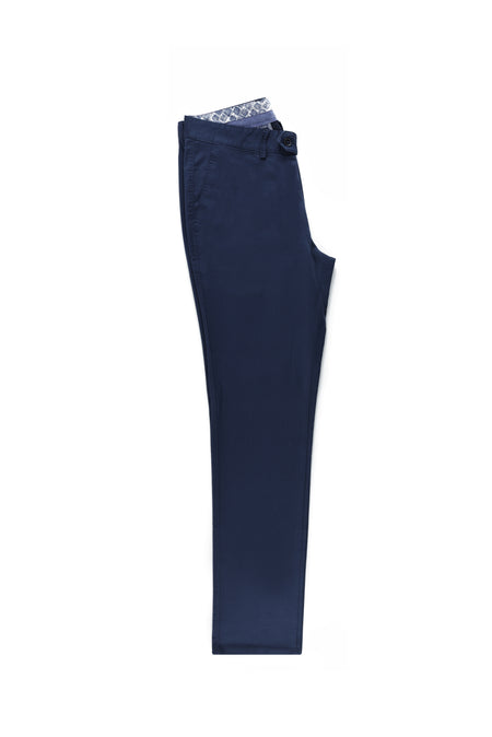 Açık Lacivert Regular Fit Likralı Kanvas / Chino Pantolon