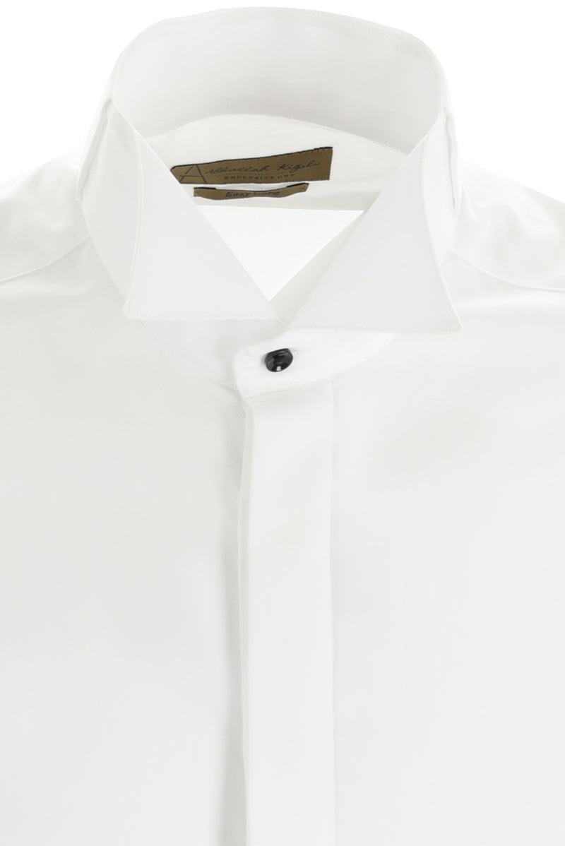 Beyaz Ata Yaka Slim Fit Dar Kesim Pamuk Gömlek
