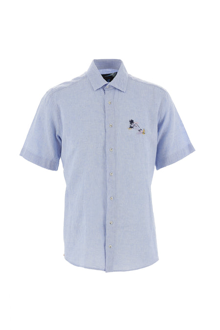 Açık Mavi Kısa Kol Klasik Gömlek