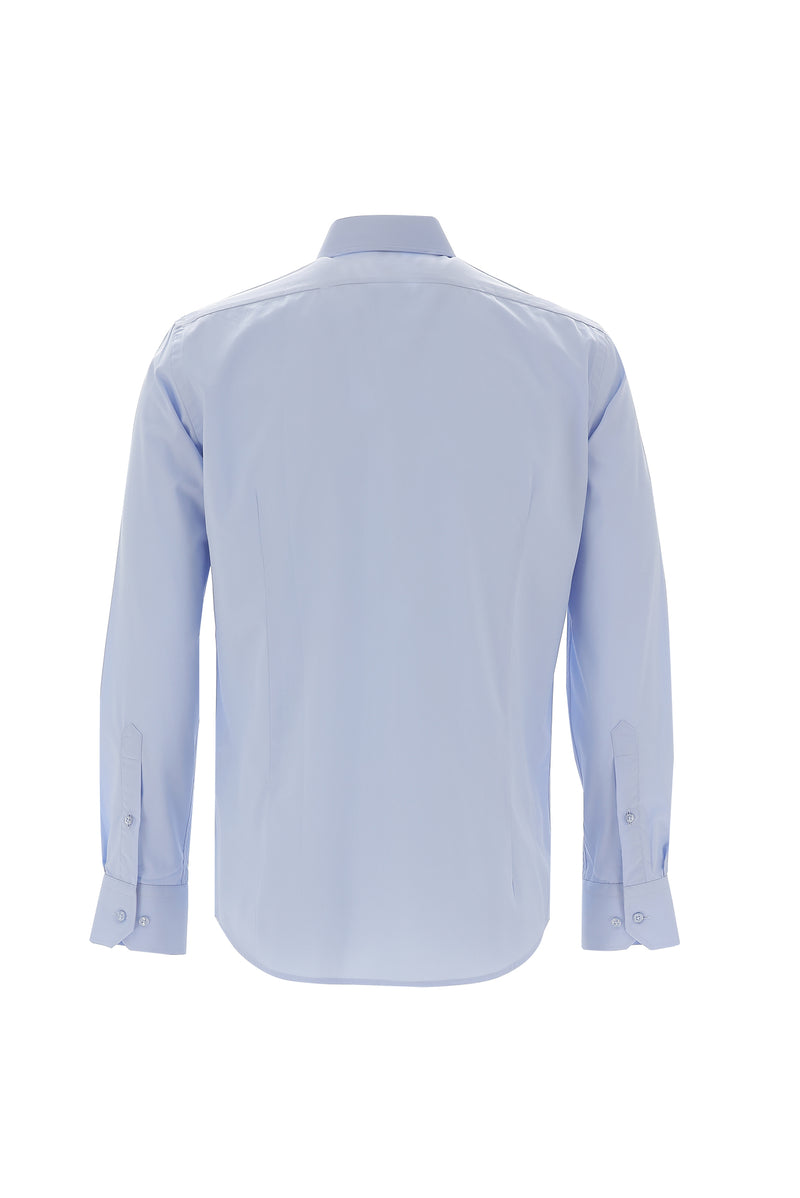 Açık Mavi Uzun Kol Slim Fit Dar Kesim Klasik Bambu Gömlek