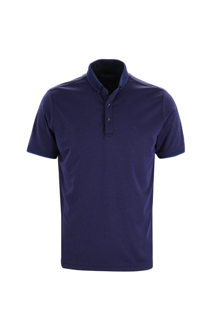 Saks Mavi Polo Yaka Regular Fit T-shirt