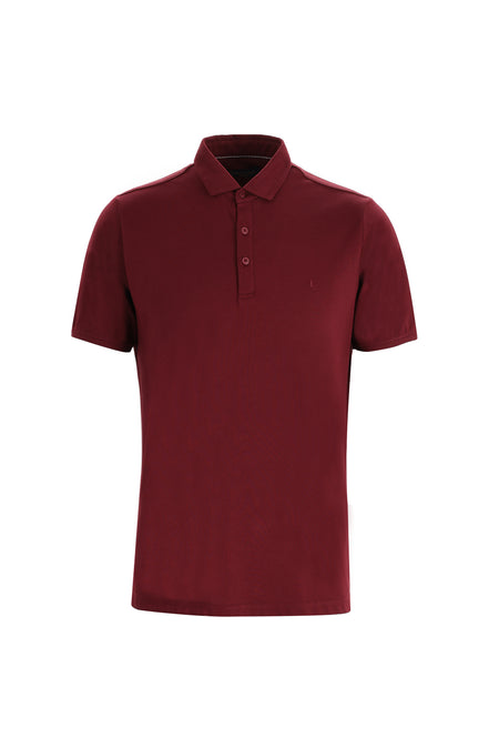 Şarap Bordo Polo Yaka Regular Fit T-shirt