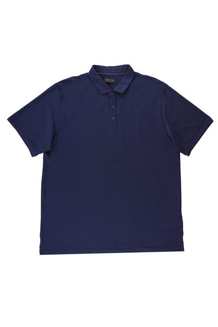Saks Mavi Büyük Beden Polo Yaka T-shirt