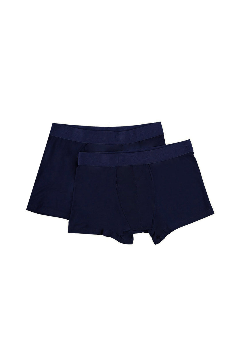 Koyu Lacivert 2'li Bambu Boxer Seti