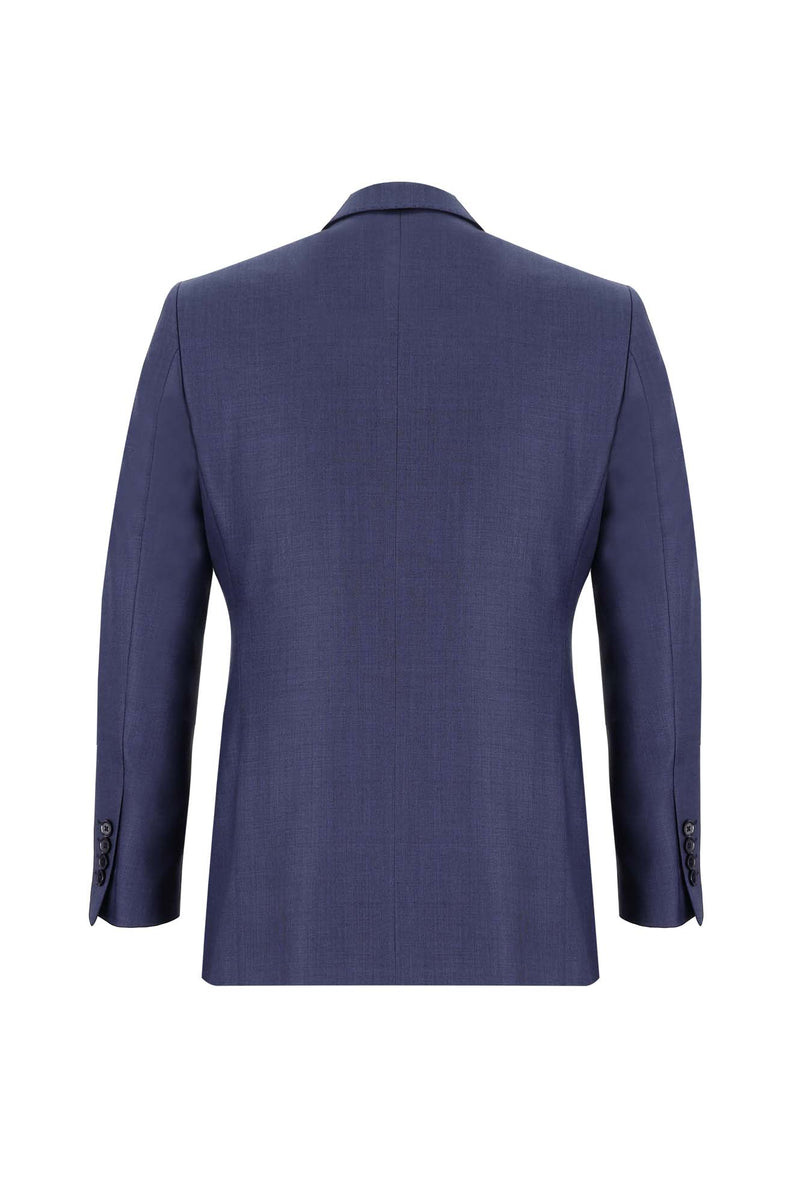Açık Lacivert Super Slim Fit Ekstra Dar Kesim Fit Yünlü Klasik Takım Elbise
