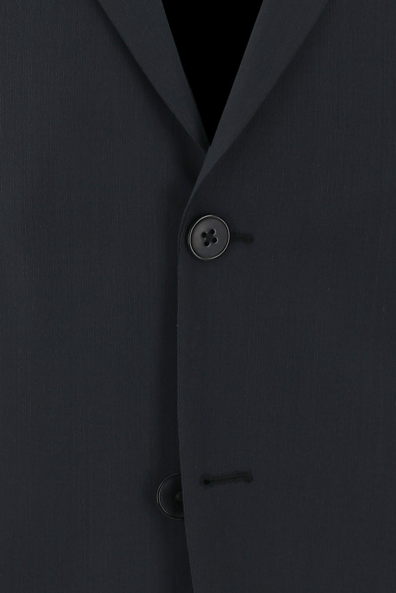 Siyah Slim Fit Dar Kesim Yünlü Klasik Takım Elbise