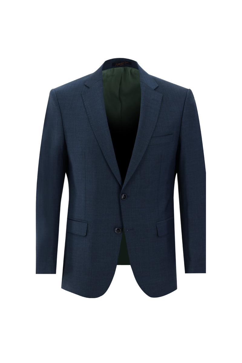 Petrol Yeşili Slim Fit Dar Kesim Yünlü Klasik Takım Elbise