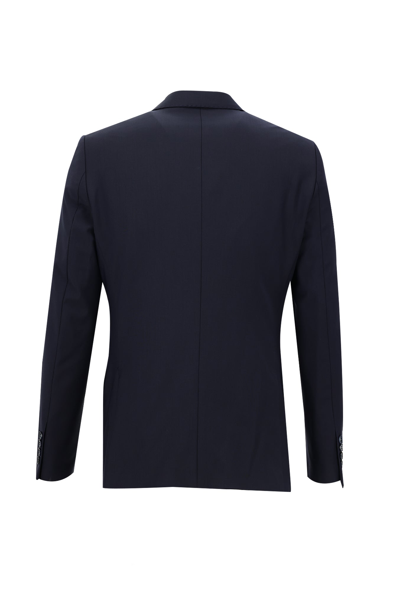 Koyu Lacivert Regular Fit Yünlü Kombinli Yelekli Takım Elbise