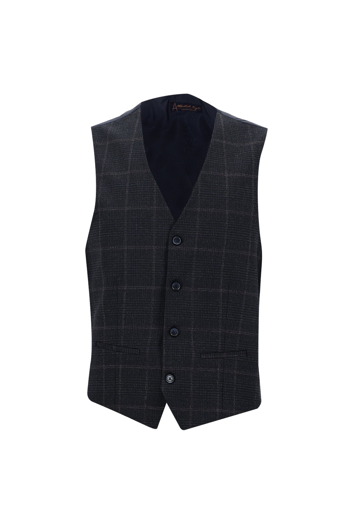 Koyu Lacivert Regular Fit Yünlü Kombinli Yelekli Takım Elbise