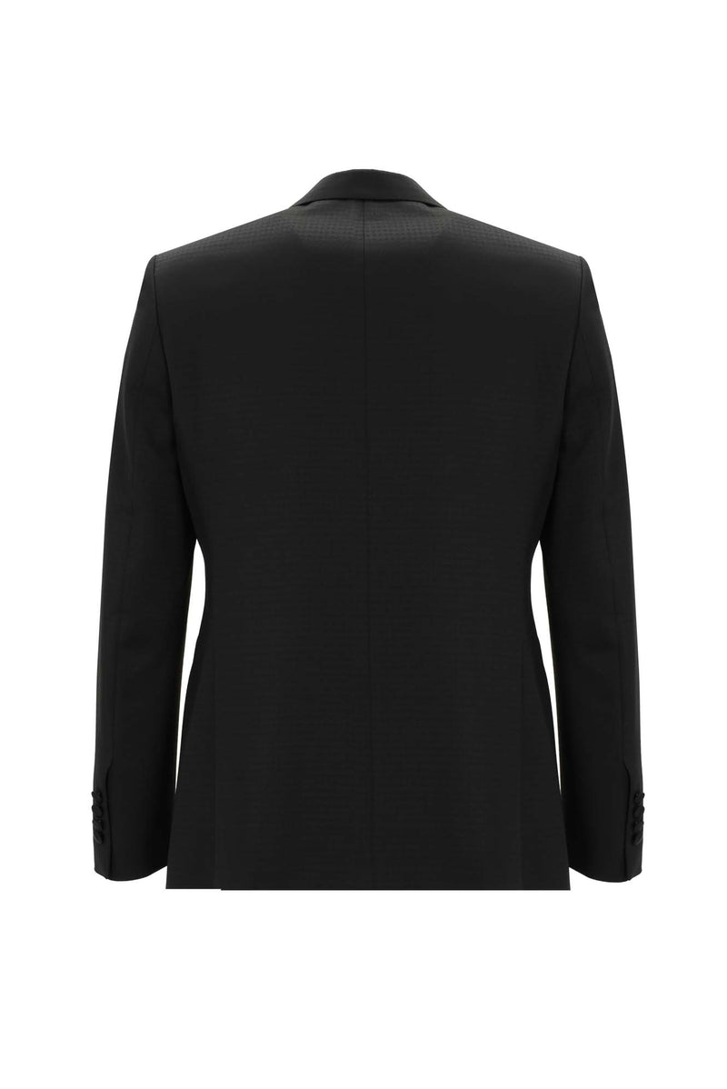 Siyah Slim Fit Dar Kesim Sivri Yaka Smokin & Damatlık