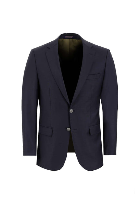 Siyah Lacivert Regular Fit Yünlü Blazer Ceket