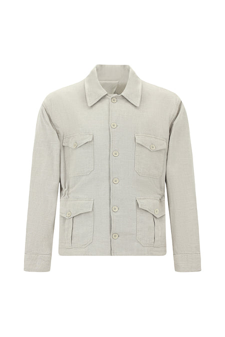 Açık Bej Mevsimlik Spor Pamuklu Keten Mont