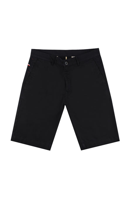 Siyah Regular Fit Pamuklu Bermuda Şort