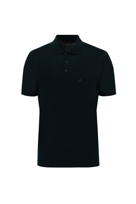 Zümrüt Yeşili Polo Yaka Regular Fit Merserize Pamuk T-shirt