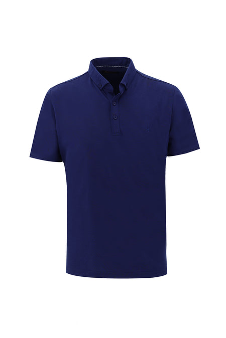 Saks Mavi Polo Yaka Regular Fit T-shirt