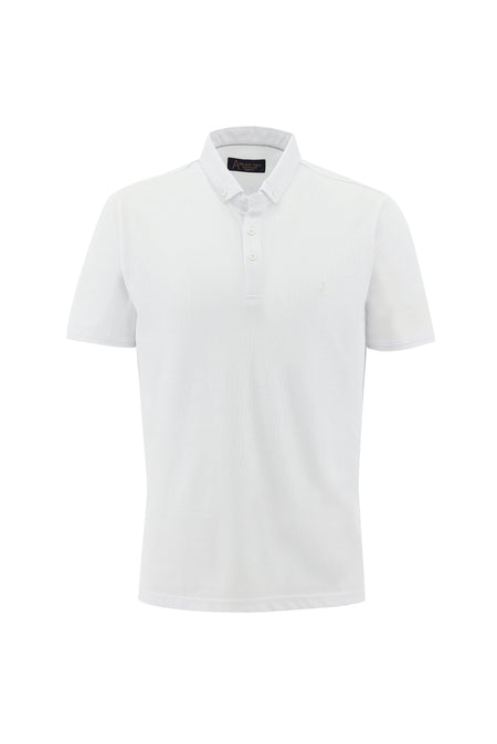 Beyaz Polo Yaka Regular Fit T-shirt