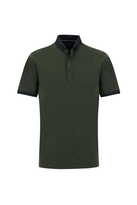 Orta Haki Polo Yaka Regular Fit T-shirt