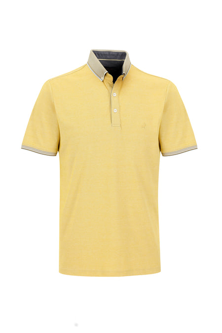 Açık Sarı Polo Yaka Regular Fit T-shirt