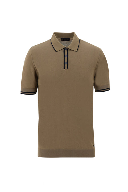 Taba Polo Yaka Slim Fit Dar Kesim T-shirt