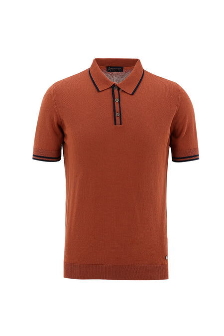 Kiremit Polo Yaka Slim Fit Dar Kesim T-shirt