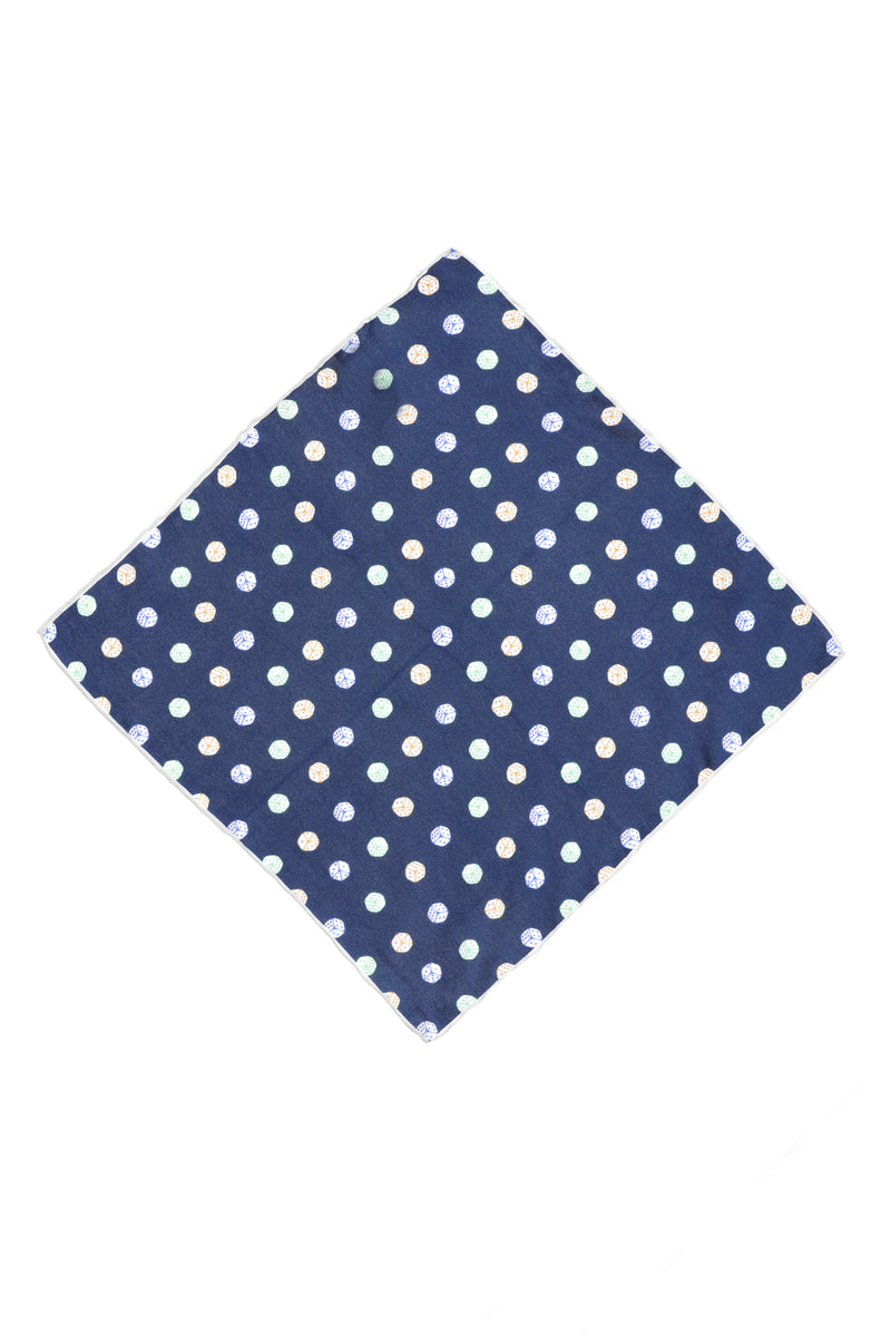 Koyu Lacivert Desenli Mendil