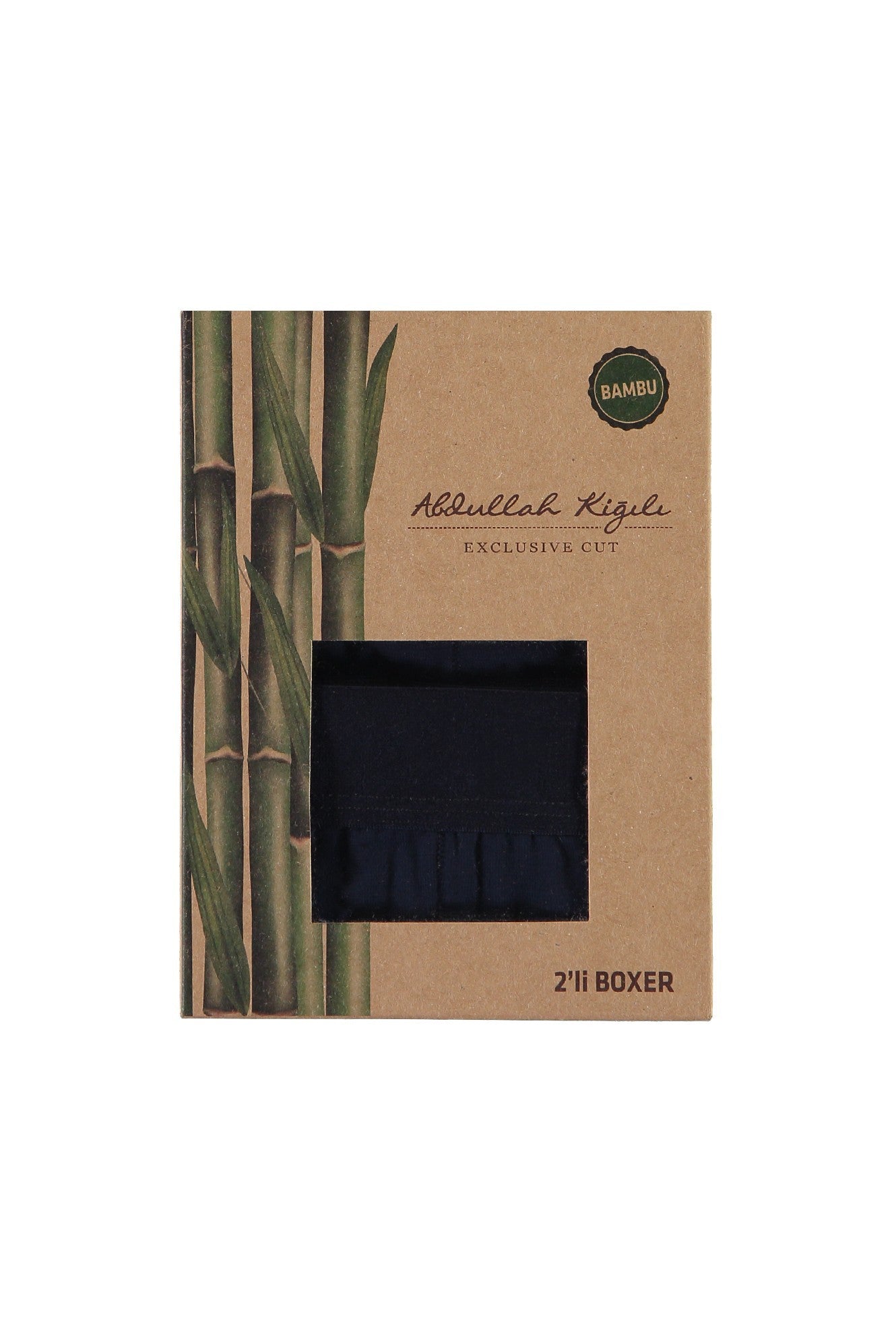 Siyah 2'li Bambu Boxer Seti