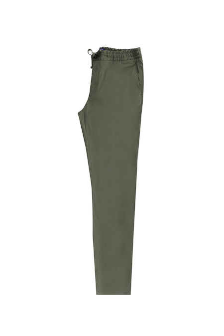 Açık Haki Slim Fit Dar Kesim Beli Lastikli İpli Likralı Pantolon