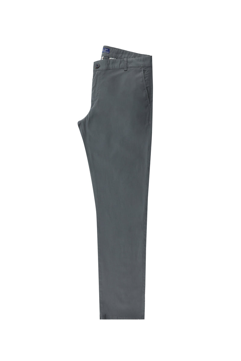 Orta Füme Regular Fit Lyocell Karışımlı Kanvas / Chino Pantolon