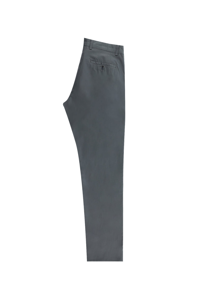 Orta Füme Regular Fit Lyocell Karışımlı Kanvas / Chino Pantolon