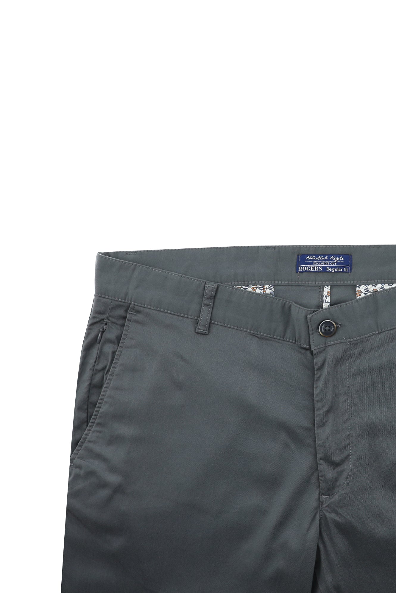 Orta Füme Regular Fit Lyocell Karışımlı Kanvas / Chino Pantolon