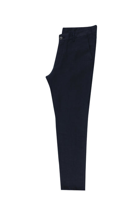 Koyu Lacivert Regular Fit Keten Kanvas / Chino Pantolon