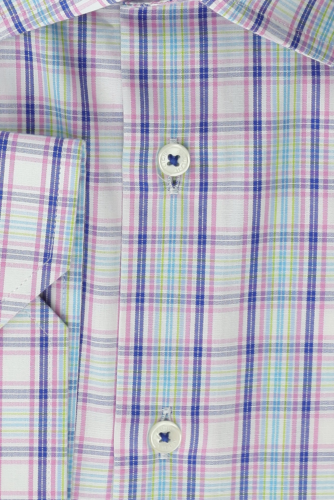 Orta Pembe Büyük Beden Uzun Kol Spor Ekose Pamuk Gömlek