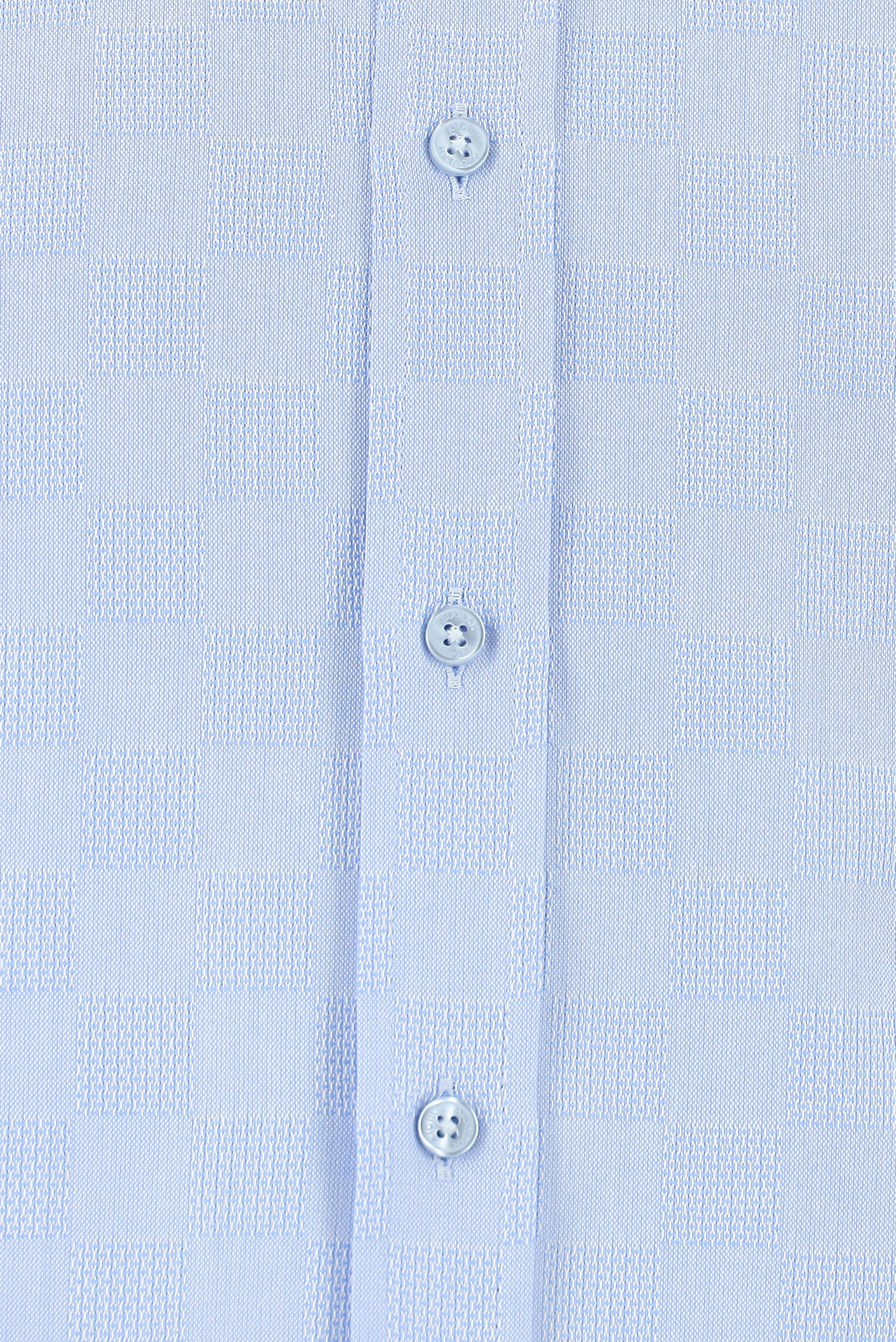 Açık Mavi Uzun Kol Slim Fit Dar Kesim Desenli Pamuk Gömlek