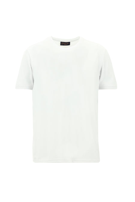 Beyaz Bisiklet Yaka Slim Fit Dar Kesim T-shirt