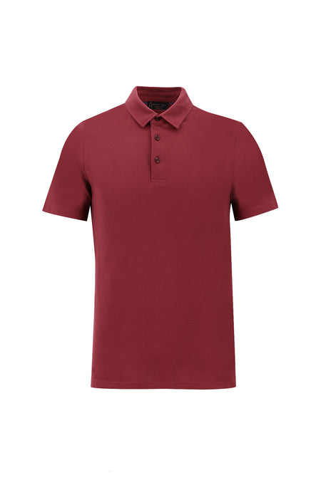 Şarap Bordo Polo Yaka Regular Fit Pamuk T-shirt